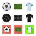 Vector illustration of soccer and gear icon. Collection of soccer and tournament stock vector illustration. Royalty Free Stock Photo