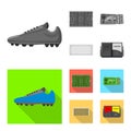 Vector illustration of soccer and gear icon. Collection of soccer and tournament stock vector illustration. Royalty Free Stock Photo