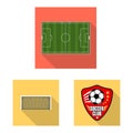 Vector illustration of soccer and gear icon. Collection of soccer and tournament stock vector illustration. Royalty Free Stock Photo