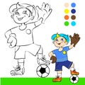 Vector illustration, soccer player, cartoon