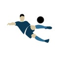 Bicycle kick vector on white Royalty Free Stock Photo
