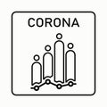 Vector illustration of social distancing. Simple design of covid-19 warning icon