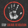 Vector illustration. Social problems of humanity. Stop colour revolution