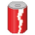 Can of drink soda concept illustration pixelart style asset retro template vector