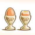 Vector illustration of Soft Boiled Egg in Holder Royalty Free Stock Photo