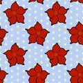 Seamless floral pattern with red mandevilla flowers