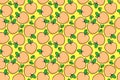 soft sweet peach fruit repeat seamless pattern doodle cartoon style wallpaper background