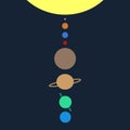 Vector illustration of Solar System planets. Flat design. Royalty Free Stock Photo