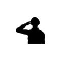 Vector illustration of soldiers saluting for an icon, symbol or logo Royalty Free Stock Photo