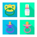 Vector design of soother and pacifier icon. Set of soother and care vector icon for stock.