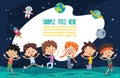 Vector Illustration Of Space Children