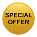 Special offer golden yellow round button Royalty Free Stock Photo