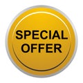 Special offer golden yellow round button Royalty Free Stock Photo