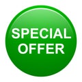 Special offer green round button Royalty Free Stock Photo