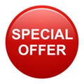 Special offer red round button Royalty Free Stock Photo