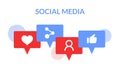Vector illustration of a speech balloon icon on social media. Suitable for the design elements of posting on social media