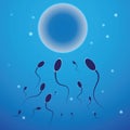Vector illustration of spermatozoon and egg cell Royalty Free Stock Photo
