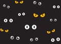 Vector illustration of spooky eyes in the dark background Royalty Free Stock Photo