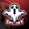 Spooky ghost mascot esport logo design