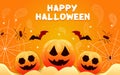 Halloween background with pumpkins