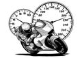 Vector illustration Sport superbike motorcycle with struments