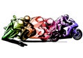 Vector illustration Sport superbike motorcycle with struments