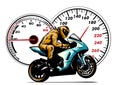 Vector illustration Sport superbike motorcycle with struments