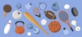 Vector illustration - sporting goods, sports items