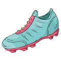 Boots icon. Vector illustration of sports shoes for playing soccer. Hand drawn soccer shoes Royalty Free Stock Photo
