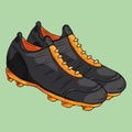 Boots icon. Vector illustration of sports shoes for playing soccer. Hand drawn soccer shoes Royalty Free Stock Photo