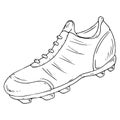 Boots icon. Vector illustration of sports shoes for playing soccer. Hand drawn soccer shoes Royalty Free Stock Photo