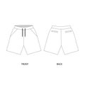 Vector illustration of a sports shorts. Shorts template design.