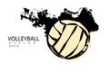 Vector illustration for sports. Volleyball banner design, grunge style. Royalty Free Stock Photo