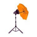 Vector illustration of spotlight and lamp icon. Web element of spotlight and umbrella stock symbol for web. Royalty Free Stock Photo