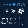 Sprite sheet of a water blue explosion. Animation for game or cartoon.