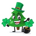 vector illustration of spruce tree mascot or character