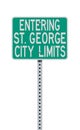 St. George Entering City Limits road sign
