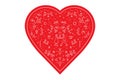 Vector illustration for St. Valentine s day, heart, icons, small details, microscopic signs