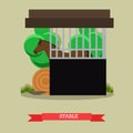 Vector illustration of stable in flat style