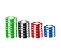 Stack of casino on white background Royalty Free Stock Photo