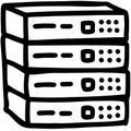 Vector Illustration Stack of Computer Servers for Technology Design