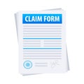 Vector Illustration of a Stack of Insurance Claim Forms for Documentation and Application Process Royalty Free Stock Photo