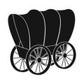 Vector illustration of stagecoach and wagon symbol. Collection of stagecoach and ride vector icon for stock. Royalty Free Stock Photo