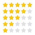 Vector illustration 5 star rating icon. Isolated badge collection for website or app