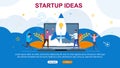 Vector Illustration Startup Ideas Landing Page.