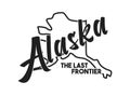 Vector illustration of state Alaska. Nickname The Last Frontier. United States of America outline silhouette. Hand-drawn map of Royalty Free Stock Photo