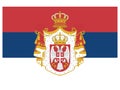 State Flag of Kingdom of Serbia year 1882-1918 Royalty Free Stock Photo