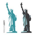 Vector illustration of the Statue of Liberty in New York City. S Royalty Free Stock Photo
