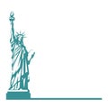 Vector illustration the Statue of Liberty, United State of America. Isolated in white background