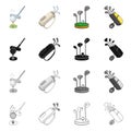 Vector design of and stick logo. Set of and golf vector icon for stock.